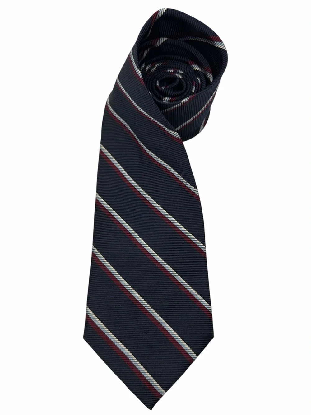 Brooks‎ Brothers Men’s Pure Silk Navy Red Blue White Ribbed Striped Neck Tie